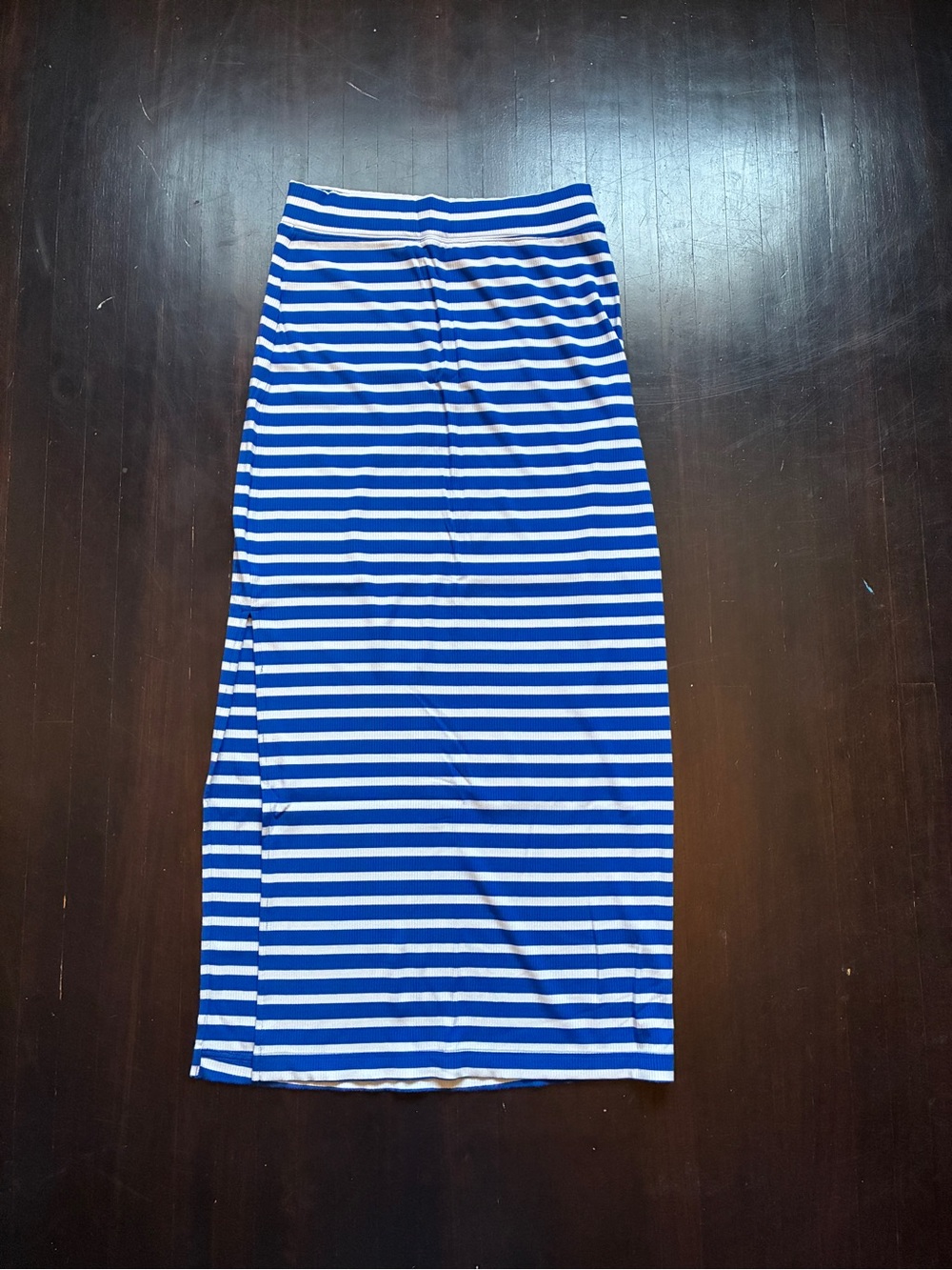 Blue and White Striped Maxi Skirt, size small